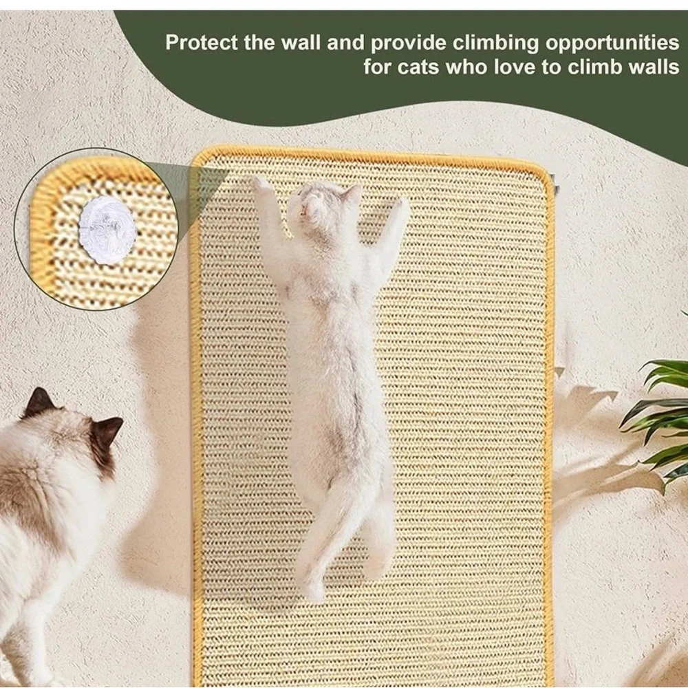 Sisal Scratching Mat, 2 Packs Natural Fabric 23.6